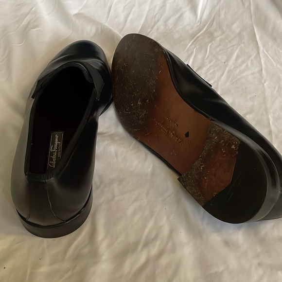 Men’s Ferragamo Black Calf Skin formal dress loafers, Sz 11 EE - Picture 6 of 10